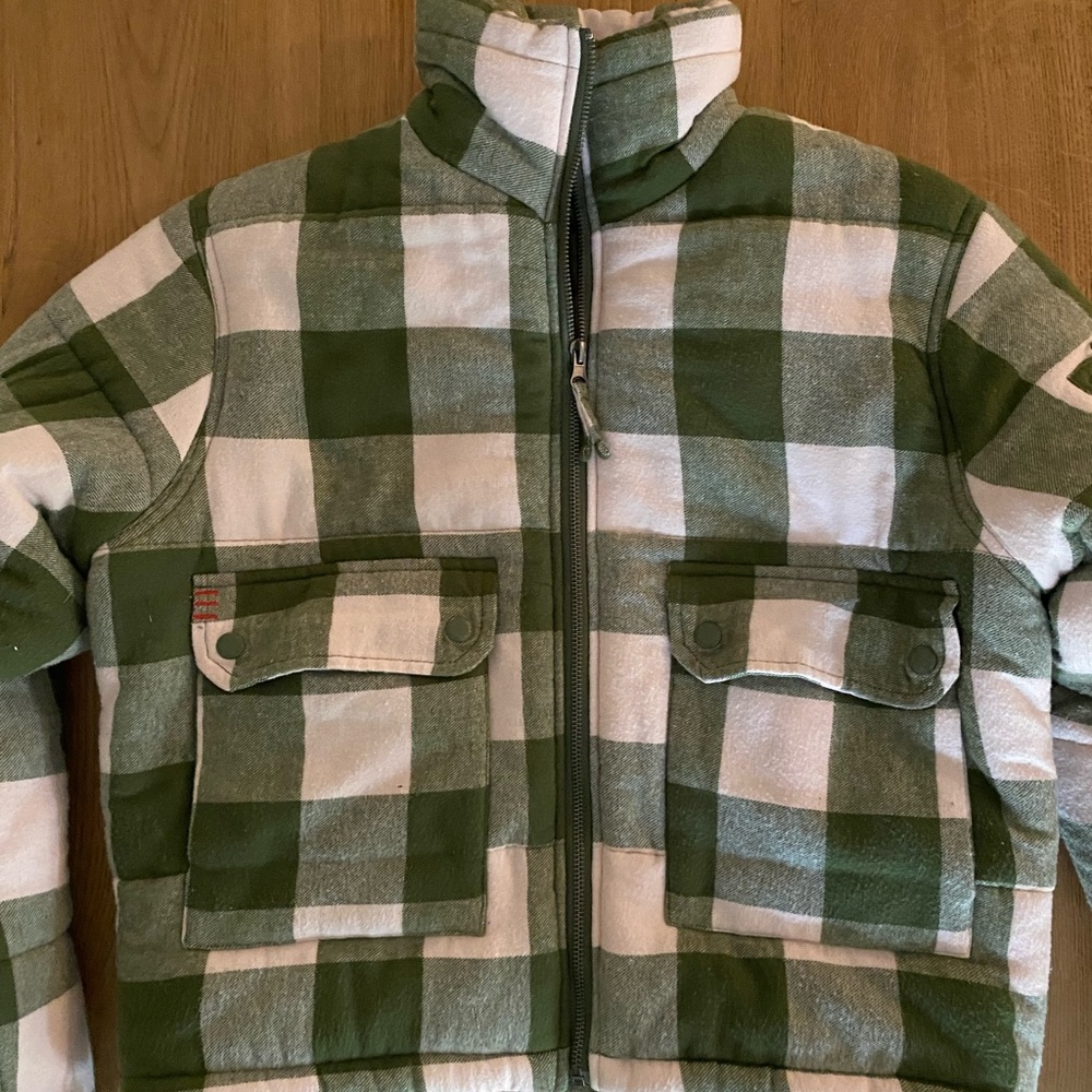 Urban Outfitters BDG Gingham Check Puffer Bomber Jacket